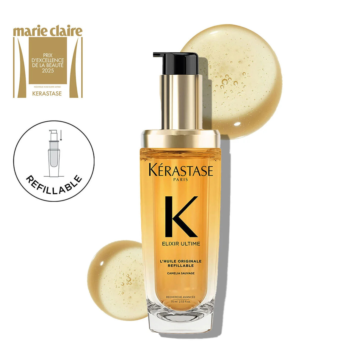 KERASTASE - ELIXIR ULTIME L'HUILE ORIGINALE OIL REFILLABLE (75 ML)